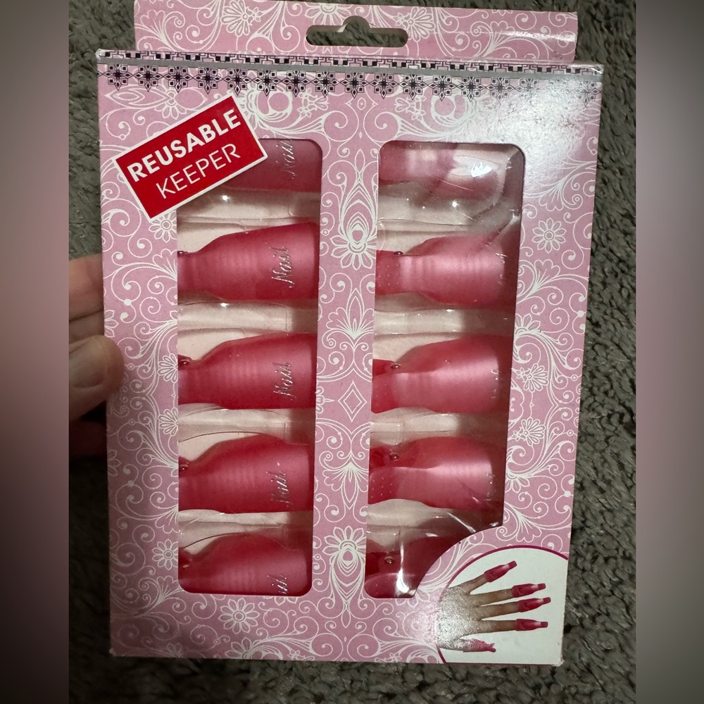Reusable Pink Nail Caps to remove artificial nails